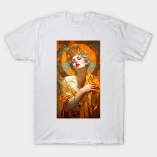 Golden Queen - Vintage, Mucha, Gilded Age T-Shirt